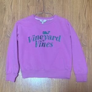 Vineyard Vines Pink Crewneck with Green Logo